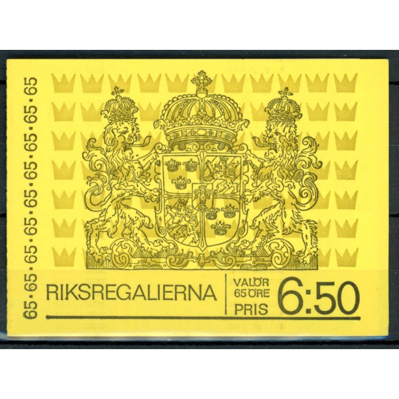 Sverige. 1971. Rigsregalier, i hæfte/blok. AFA nr. 729Co-733Cn **       postfrisk stemplet FDC st,