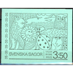 Sverige. 1969. Svenske eventyr, Hæfte/blok. AFA nr. 663Cv-667Ch **     postfrisk stemplet FDC st,