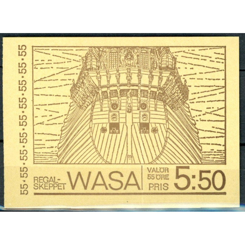 Sverige. 1969. Wasa regalskib, Hæfte/blok. AFA nr. 650Co-654Cn **     postfrisk stemplet FDC st,