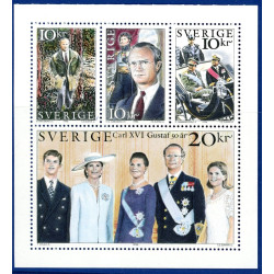 Sverige 1996. Kong Gustav 50 år. AFA 1861-64 postfrisk stemplet  hæfte FDC