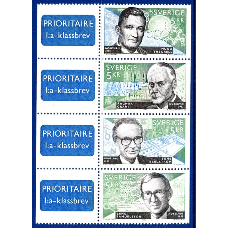 Sverige 1996. Nobelpristager. AFA 1900-03 postfrisk stemplet  hæfte FDC
