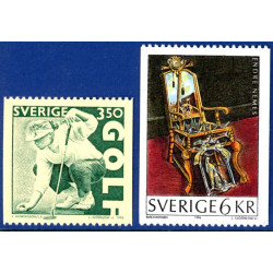 Sverige 1996. Golf og Endre Nemes maleri. AFA 1891-92 postfrisk stemplet  hæfte FDC
