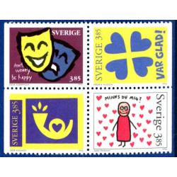 Sverige 1996. Brevhilsner. AFA 1882-85, postfrisk stemplet  hæfte FDC