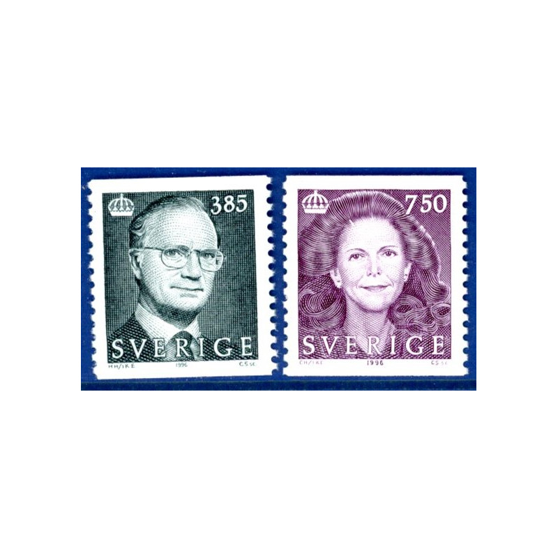 Sverige 1996. Kong Carl og Dr. Silvia. AFA 1858-59, postfrisk stemplet FDC
