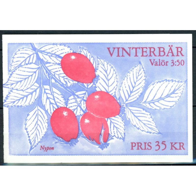 Sverige 1996. Vinterbær, AFA 1849-50, postfrisk stemplet  hæfte FDC