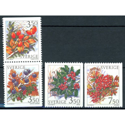 Sverige 1996. Vinterbær, AFA 1849-52, postfrisk stemplet  hæfte FDC