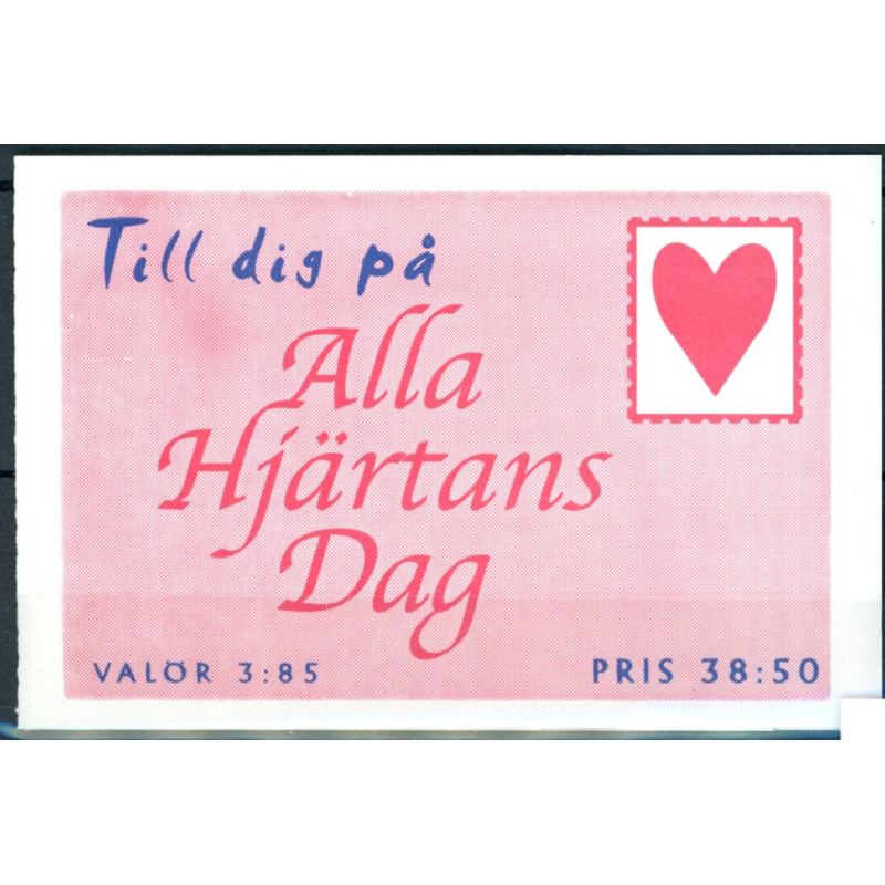 Sverige 1997. Valentins dag. AFA 1910-11 postfrisk stemplet  hæfte FDC