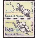 1994. 4,00-8,50 kr. Galionsfigurer I. AFA nr. 254-5 postfrisk stemplet
