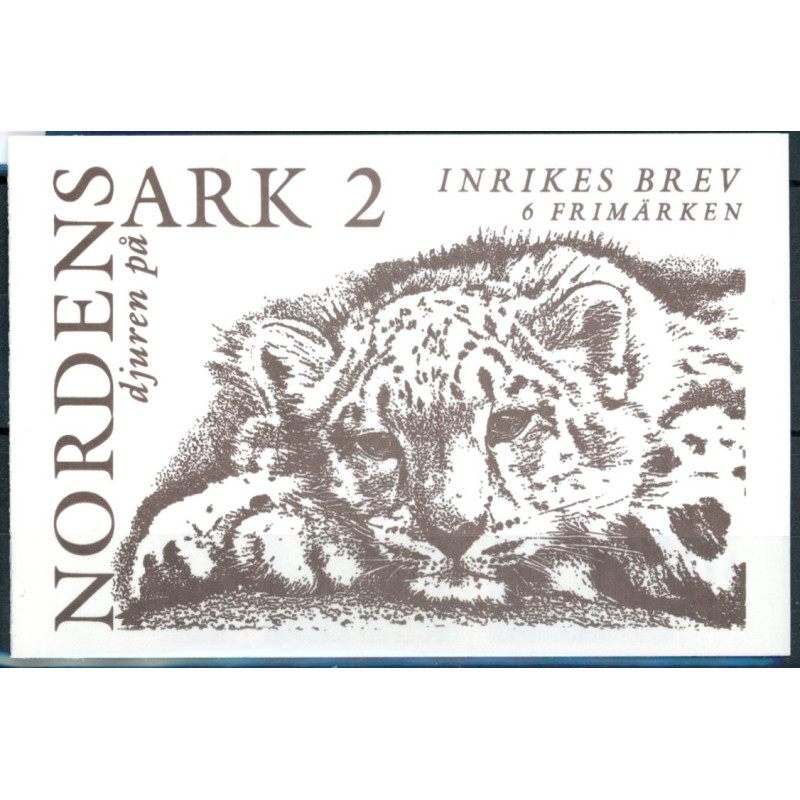Sverige 1997. Nordiske dyr 2. AFA 1918-19 postfrisk parstykke stemplet  hæfte FDC