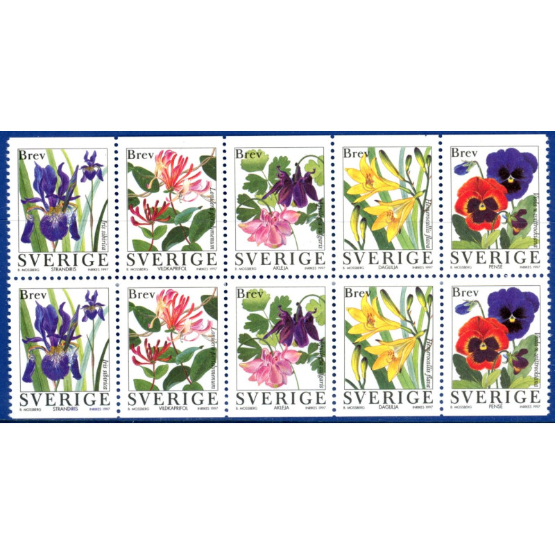 Sverige 1997. Havens blomster. AFA 1924-28 postfrisk stemplet  hæfte FDC