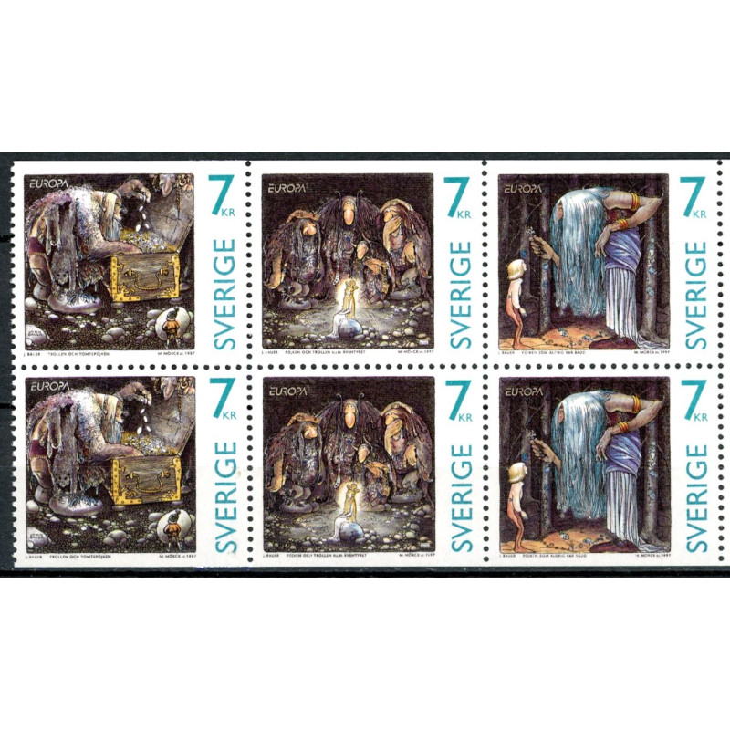Sverige 1997. CEPT AFA 1929-31 postfrisk stemplet  hæfte FDC