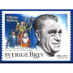 Sverige 1998. Vilhelm Moberg. AFA nr. 1998 postfrisk stemplet  hæfte FDC parstykkke