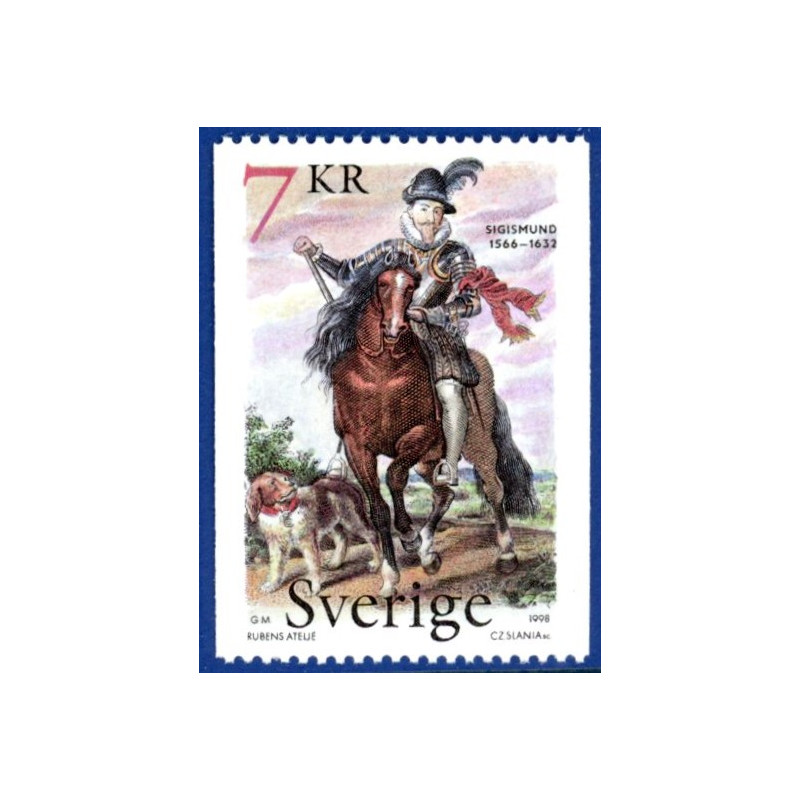 Sverige 1998. Kong Sigsimund. AFA nr. 1999 postfrisk stemplet  hæfte FDC parstykkke