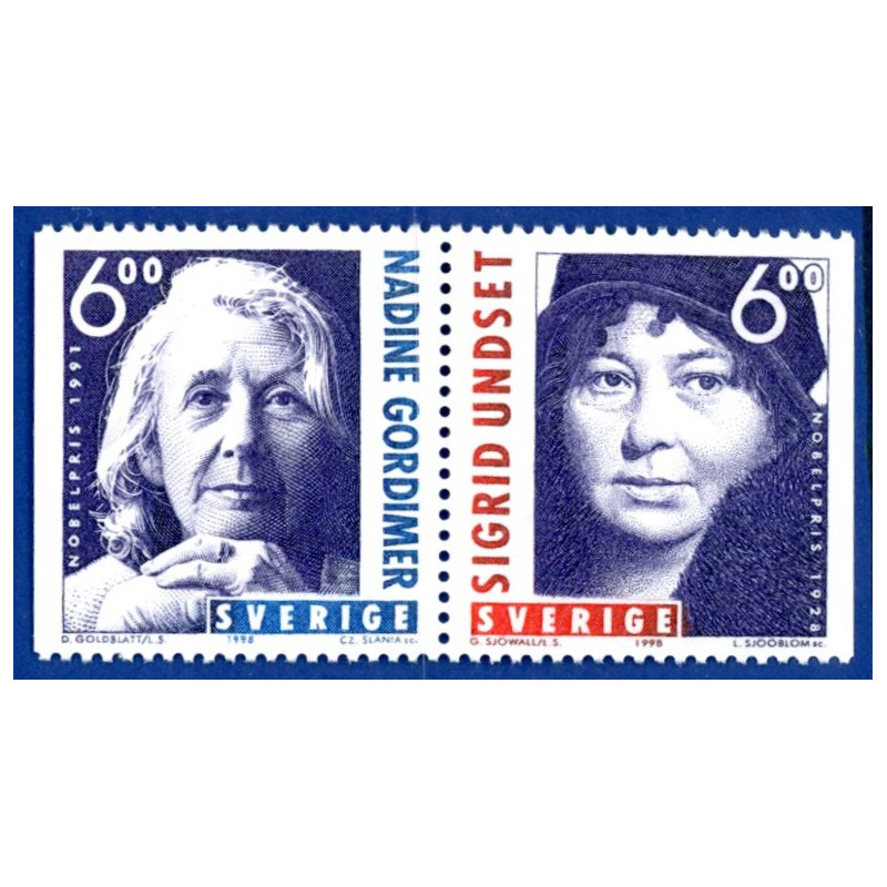 Sverige 1998. Nobel-prisen 1998. AFA nr. 2010-11 postfrisk stemplet  hæfte FDC parstykkke