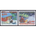 1994. 4,00-5,00 kr. Julefrimærker. AFA nr. 256-7 postfrisk stemplet