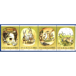 Sverige 1999. Kaniner. AFA nr. 2017-20 postfrisk stemplet  hæfte FDC parstykkke