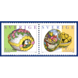 Sverige 1999. Påskefrimærker. AFA nr. 2023-4 postfrisk stemplet  hæfte FDC parstykkke