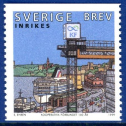 Sverige 1999. Koopertive Forbund. AFA nr. 2025 postfrisk stemplet  hæfte FDC parstykkke