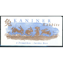 Sverige 1999. Kaniner. AFA nr. 2017-20 postfrisk stemplet  hæfte FDC parstykkke