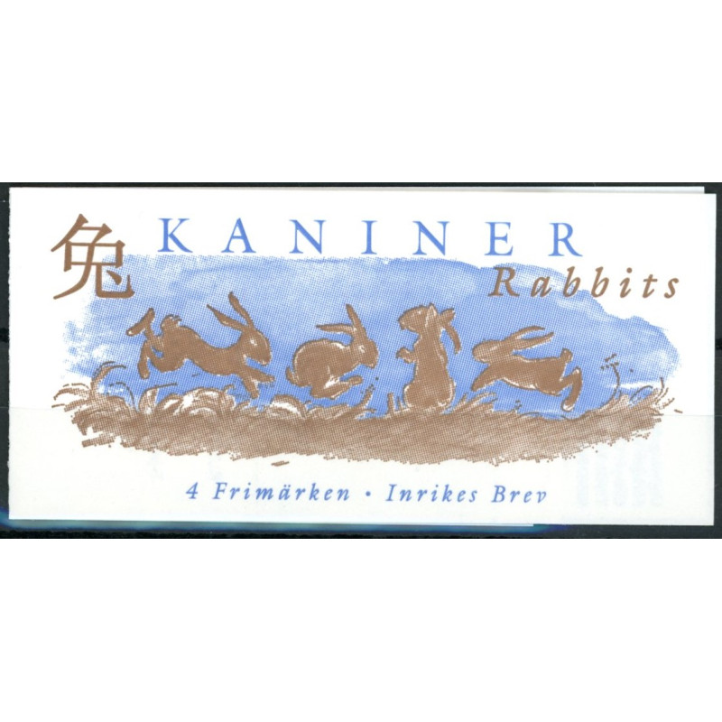 Sverige 1999. Kaniner. AFA nr. 2017-20 postfrisk stemplet  hæfte FDC parstykkke
