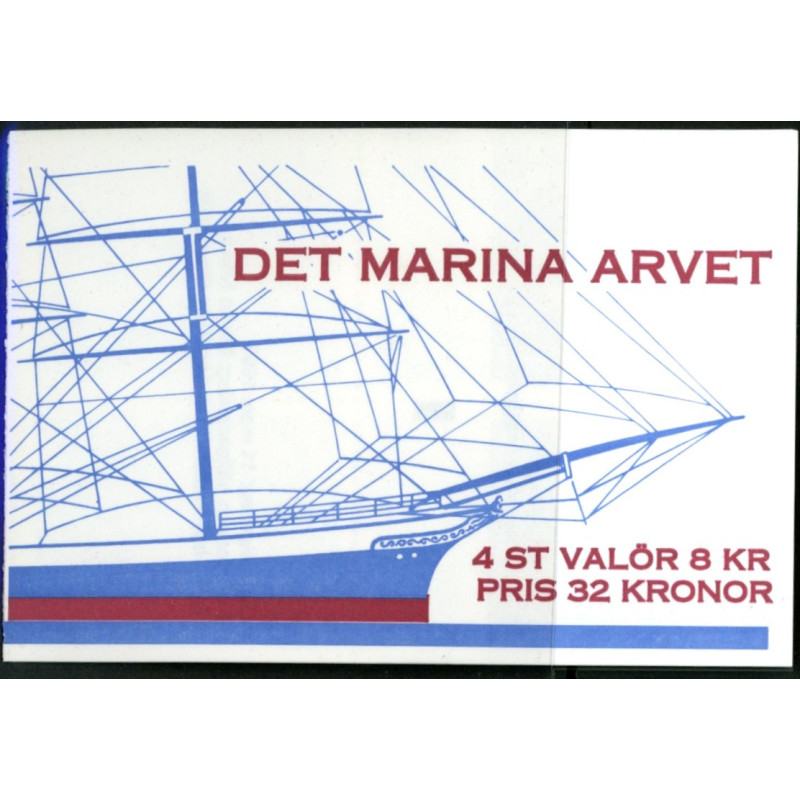 Sverige 1999. Maritim Arv. Skibe. AFA nr. 2036-9 postfrisk stemplet  hæfte FDC parstykkke