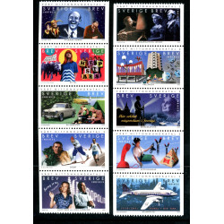 Sverige 1999. 1900-tallet II. AFA nr. 2026-35 postfrisk stemplet  hæfte FDC parstykkke