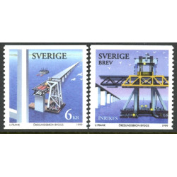 Sverige 1999. Øresundsbro-byggeriet. AFA nr. 2040-41 postfrisk stemplet  hæfte FDC parstykkke