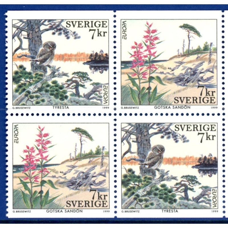 Sverige 1999. Europamærker/CEPT. AFA nr. 2050 postfrisk stemplet  hæfte FDC parstykkke