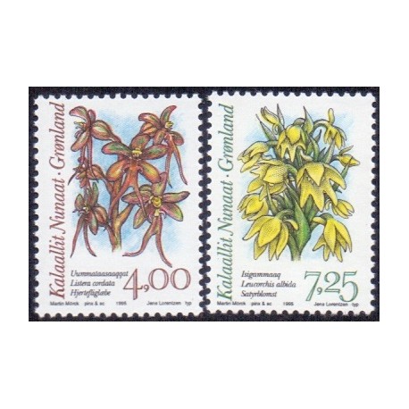 1995. 4,00-7,25 kr. Arktiske Orikdeer I. AFA nr. 258-9 postfrisk stemplet