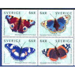Sverige 1999. Sommerfugle. AFA nr. 2065-8 postfrisk stemplet  hæfte FDC parstykkke