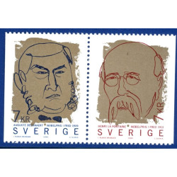 Sverige 1999. Nobelpristager. AFA nr. 2069-70 postfrisk stemplet  hæfte FDC parstykkke
