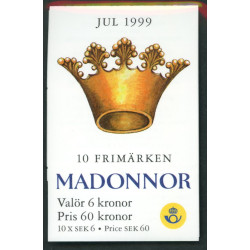 Sverige 1999. Julefrimærker. AFA nr. 2078-79 postfrisk stemplet  hæfte FDC parstykkke