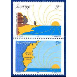 Sverige 1999. Årtusindeskiftet. AFA nr. 2080-81 postfrisk stemplet  hæfte FDC parstykkke