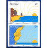 Sverige 1999. Årtusindeskiftet. AFA nr. 2080-81 postfrisk stemplet  hæfte FDC parstykkke