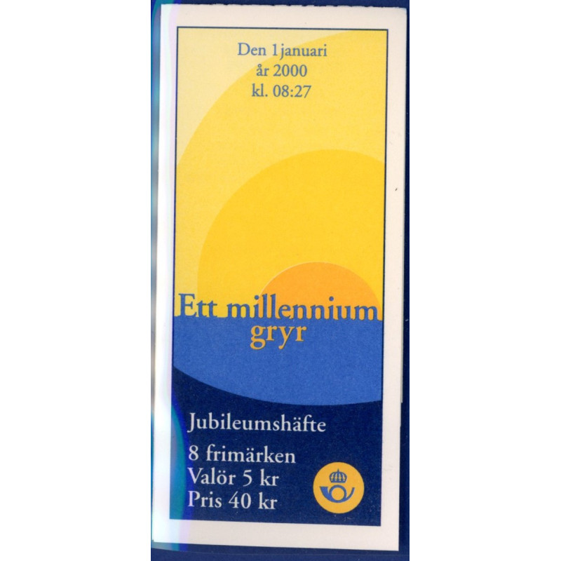Sverige 1999. Årtusindeskiftet. AFA nr. 2080-81 postfrisk stemplet  hæfte FDC parstykkke