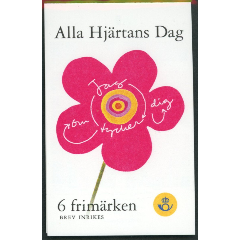 Sverige 2000. Valentins dag. AFA 2087-88 postfrisk stemplet  hæfte FDC parstykkke