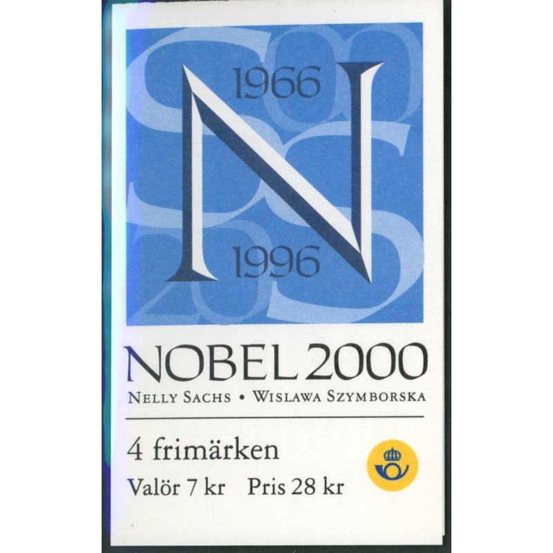 Sverige 2000. Nobelpristagere. AFA 2128-29, postfrisk parstykke stemplet  hæfte FDC parstykkke