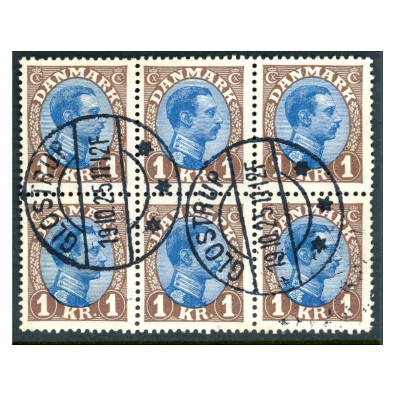 1921-22. Chr. X. 1 kr. tp. II. AFA nr. 131a postfrisk  Ubrugt Stemplet FDC