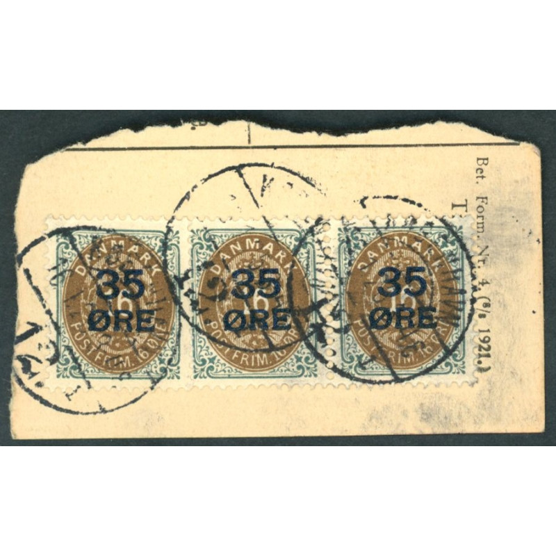 1912. 35-Øres provisorier, 35/16 Øre, OMV RAMME. AFA nr. 60y, postfrisk  Ubrugt Stemplet FDC