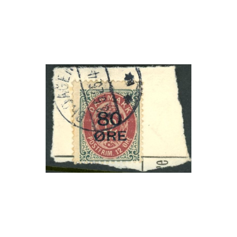 1915. 80/12 Øre provisorier, OMVENDT RAMME. AFA nr. 82y, postfrisk  Ubrugt Stemplet FDC