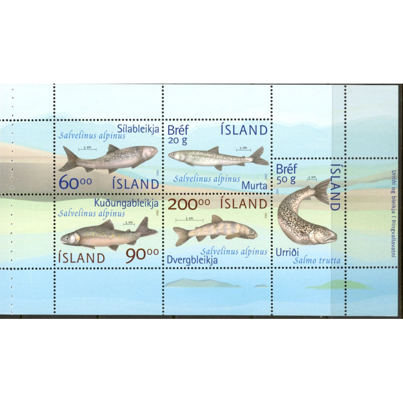 Island. 2002. Fisk. Hæfteblok. AFA nr. 997-1001 **  postfrisk st. stemplet FDC