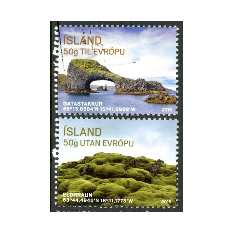 Island. 2015. Turistfrimærker. AFA nr. 1432-33 **   (o)  stemplet FDC