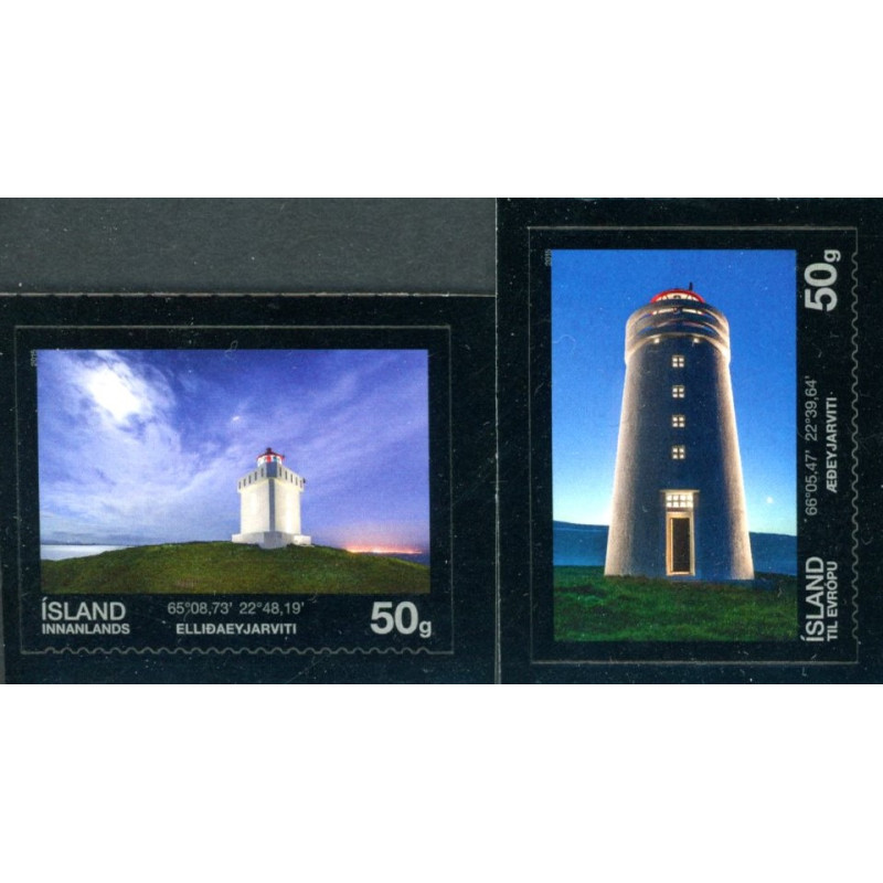 Island. 2015. Fyrtårne (V). AFA nr. 1446-47 **              (o)  stemplet FDC