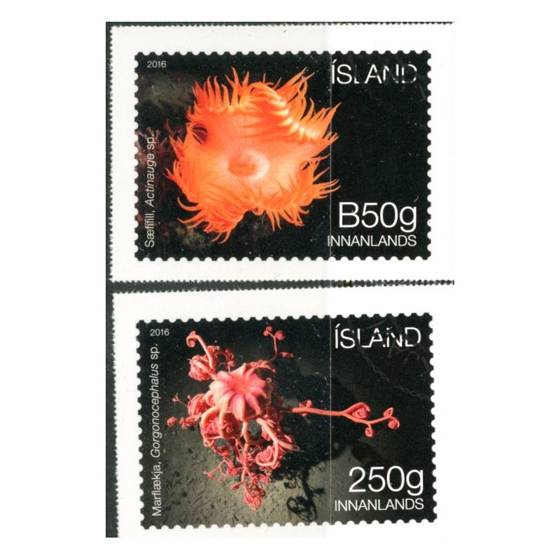 Island. 2016. Havbundens Flora og fauna. AFA nr. 1480-81 **     (o)  stemplet FDC
