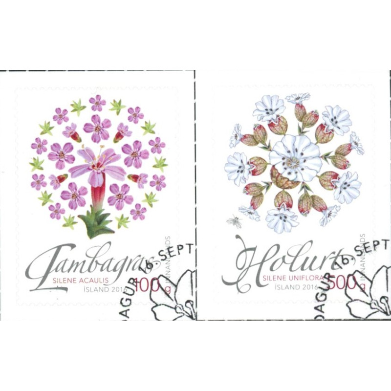 Island. 2016. Vild Islandsk Flora. AFA nr. 1482-83 **    (o)  stemplet FDC