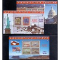 1995. 10,00-1600 kr. 50 Året for befrielsen i 3 miniark. AFA nr. 266-74 postfrisk stemplet