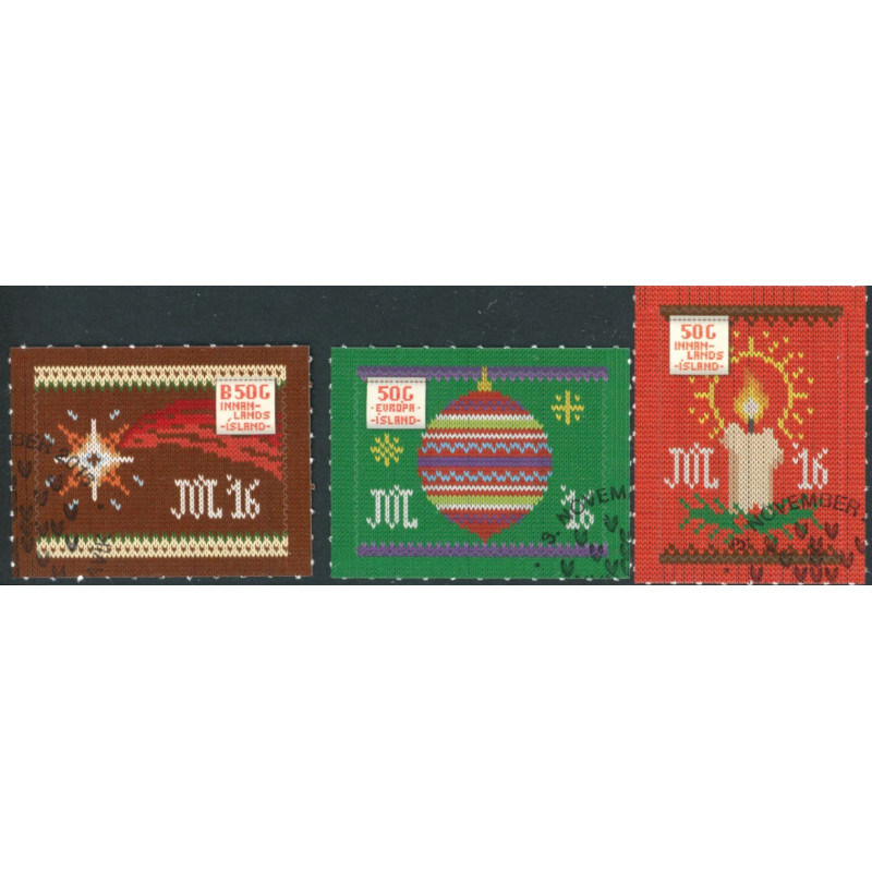 Island. 2016. julefrimærker. AFA nr. 1489-91 **                   (o)  stemplet FDC