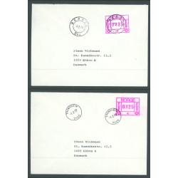 1978. ATM. nr. 1-5 Facit EA1, på 5 kuverter