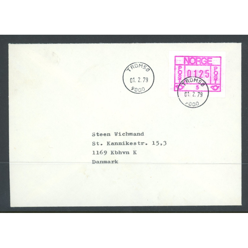 1978. ATM. nr. 1-5 Facit EA1, på 5 kuverter