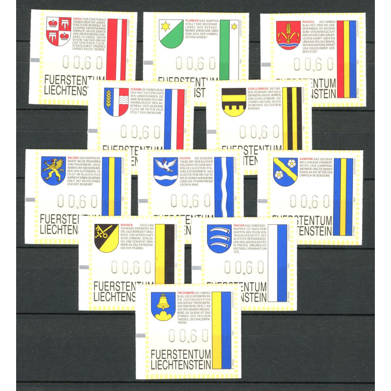 Liechtenstein. 1995. Michel nr ATM 1-11 **     , stemplet